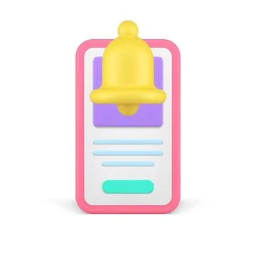 Mobile phone screen call ring bell incoming smartphone signal notification .. 스톡 일러스트