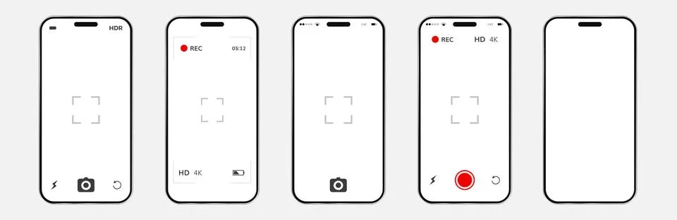 Mobile phone screen camera interface Stock Illustration