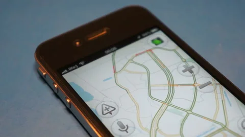 Mobile phone screen close-up. Road map 動画素材 45604436