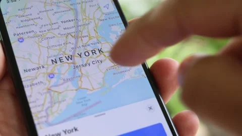 Mobile Phone Screen Close-Up. Road Map Stock Footage 120618047