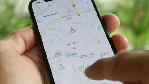 Mobile Phone Screen Close-Up. Road Map Stock Footage 120618055