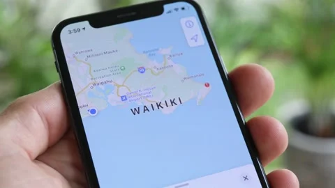 Mobile Phone Screen Close-Up. Road Map Stock Footage 120618064