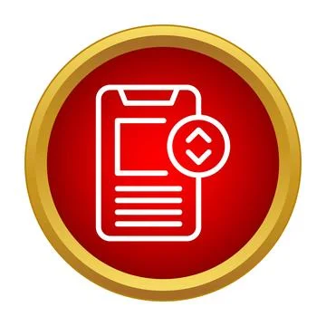Mobile phone screen displaying up down scroll icon Illustrazione stock