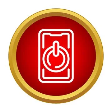 Mobile phone screen displaying power button icon 스톡 일러스트