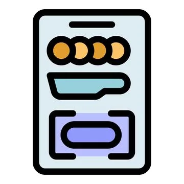 Mobile phone screen displaying user interface elements, icons, and buttons, s Stock Illustration