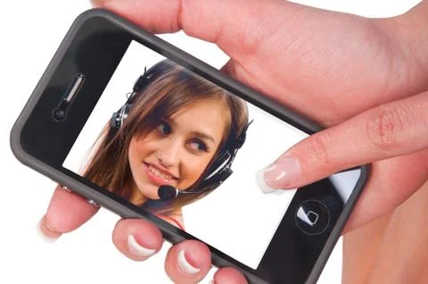 Mobile phone screen with the image Stock Photos