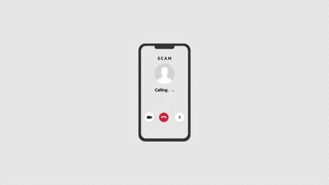 Mobile phone screen with incoming call by scam Stock Footage 330120068