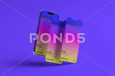 Mobile Phone Screen Mockup Template PSD Template