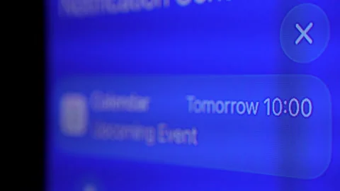 Mobile phone screen notifies that there is a new message and new calendar. Stock Footage 224493983