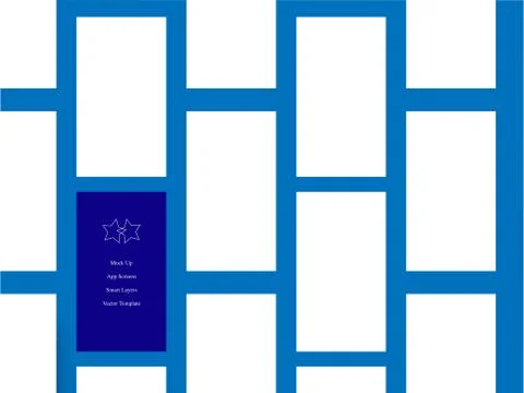 Mobile Phone Screen Perspective App Template Blue Illustrazione stock