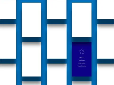 Mobile Phone Screen Perspective App Template Blue Stock-Illustration