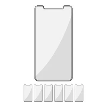 Mobile phone screen protector cartoon vector graphic Illustrazione stock