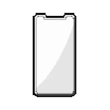 Mobile phone screen protector pixel art vector illustration Ilustración de archivo