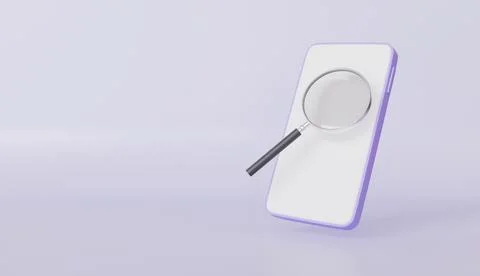 Mobile Phone Screen Search Magnify Stock Illustration