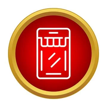 Mobile phone screen showing digital online store icon Stock Illustration
