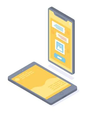 Mobile phone screen with a special program for remote communication with a イラスト素材