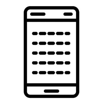 Mobile phone screen with text line icon. Smartphone with message illustration Stock Illustration