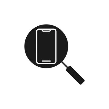 Mobile Phone Search icon Vector Design. Mobile phone icon with Searching desi Stock-Illustration