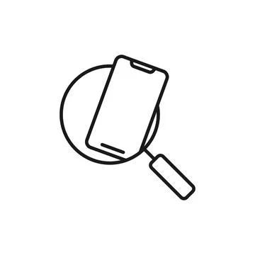 Mobile Phone Search icon Vector Design. Mobile phone icon with Searching desi Stock-Illustration