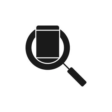 Mobile Phone Search icon Vector Design. Mobile phone icon with Searching desi Stock Illustration