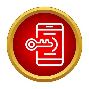 Mobile phone securing digital access with key icon Stock Illustration