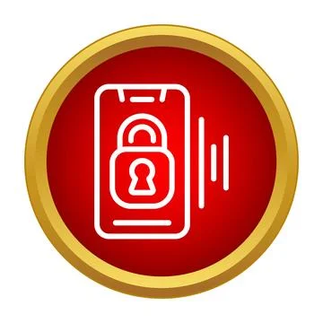 Mobile phone securing digital data and privacy icon Stock Illustration