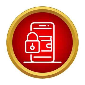 Mobile phone securing digital wallet for online payments Stock Illustration
