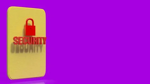 Mobile Phone Security Concept with Red Lock Icon 3d render. イラスト素材