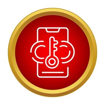 Mobile phone security icon unlocking device access Stockillustratie