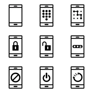 Mobile phone security line Illustrazione stock