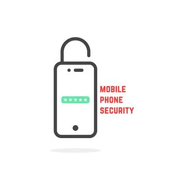 Mobile phone security like login Stock Illustration