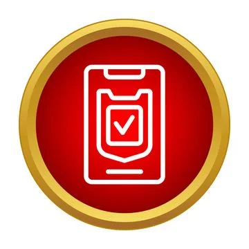 Mobile phone security shield protecting digital data online Illustrazione stock