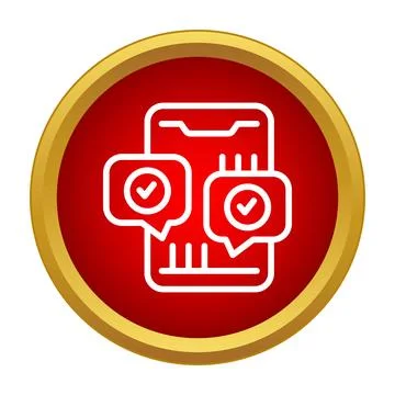 Mobile phone sending confirmed message notifications icon Stock Illustration