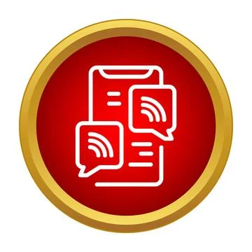 Mobile phone sending messages via wireless connection icon 스톡 일러스트