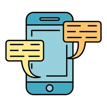 Mobile phone sending receiving chat messages communication Stock Illustration