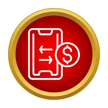 Mobile phone sending receiving electronic money concept icon Stock Illustration
