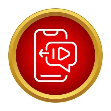 Mobile phone sharing video content icon Illustrazione stock