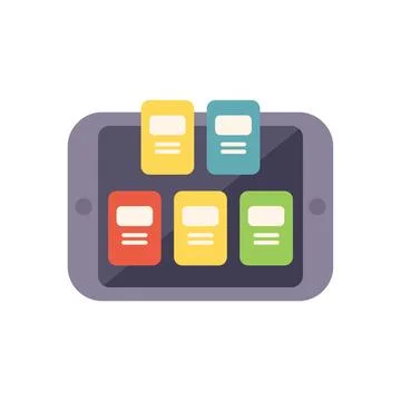 Mobile phone showing applications on screen for user interface design Stock Illustration