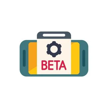 Mobile phone showing beta version software for testing 스톡 일러스트