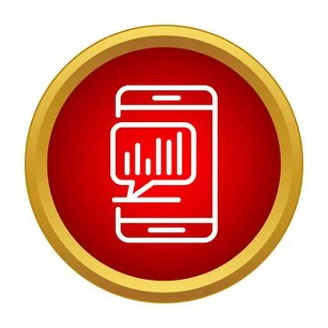 Mobile phone showing data analysis with bar chart Stock Illustration