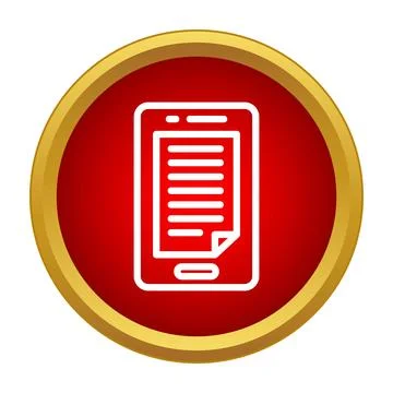Mobile phone showing a digital document icon Stock Illustration