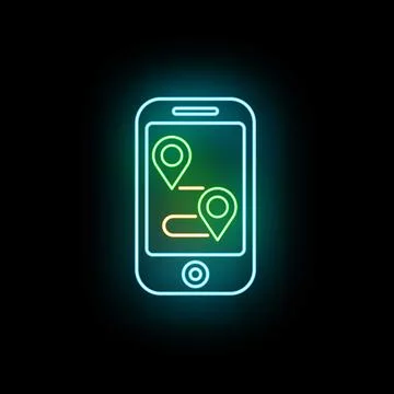 Mobile phone showing navigation map tracing route Illustrazione stock