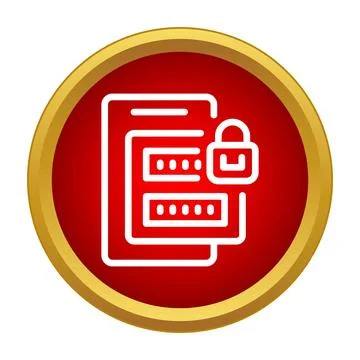 Mobile phone showing secure login form with lock Stock Illustration