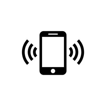 Mobile phone with signal waves remote communication icon Stock Illustration