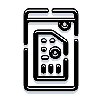 Mobile phone sim card icon concept Stock Illustration