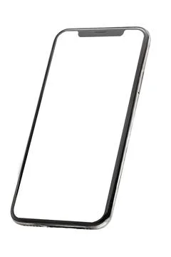 A mobile phone is a smartphone frame. Isolate the layout on a white transparent Stock Photos