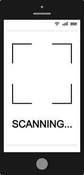Mobile phone smartphone with QR code scanning process Stock-Illustration