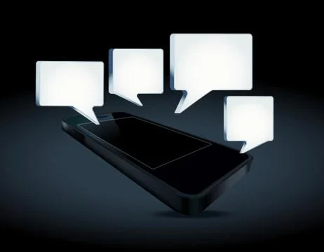 Mobile phone with speech bubbles Stock Illustration