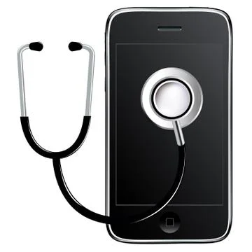 Mobile phone with stethoscope Stock Illustration