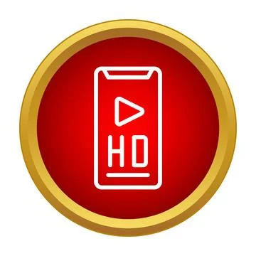 Mobile phone streaming hd video media icon Stock Illustration